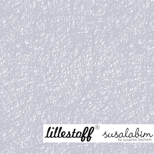 Remnant 80 cm, Susalabim&#39;s scribble, grey-blue, Lillestoff organic jersey