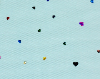 Tulle fabric “Hearts” – honeycomb tulle with hearts | Swafing