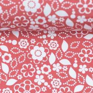 Kim, cotton woven fabric 500635 flowers orange