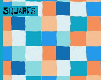 Organic Jersey Fabric – "Squares" | Lillestoff | Geometric Pattern | Squares | Organic Cotton | 150cm Width