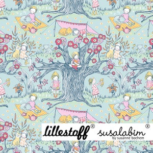Cat Love Pastel Mottled Organic Jersey Lillestoff