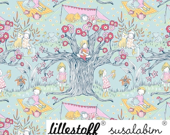 Cat Love Pastel Mottled Organic Jersey Lillestoff