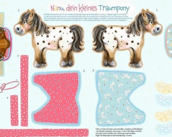 Organic Jersey Sewing Panel – "Nanu, your little dream pony" | Aunt Gisi x Lillestoff | DIY fabric stuffed animal | approx. 100×150cm