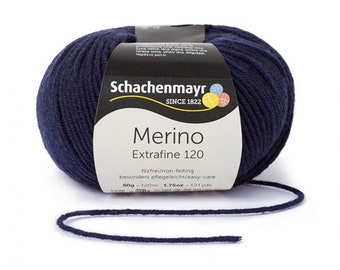 Schachenmayr Wolle, Extrafine, 50G, 00150, Marine