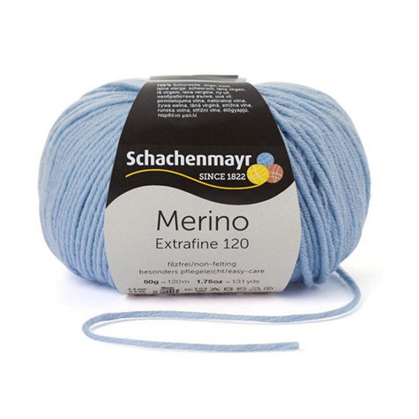 Schachenmayr Wolle, Extrafine, 50G, 00152, Hellblau