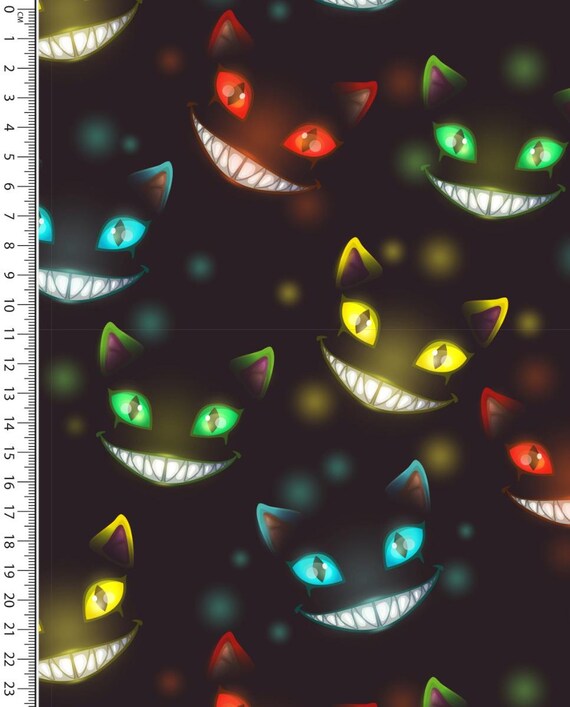 Baumwolljersey, Ghost Cats – Digital print, bunt