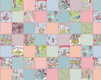 Susalabims patchwork, organic woven fabric, Lillestoff