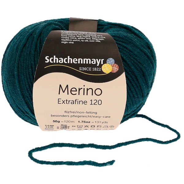 Schachenmayr Merino Wolle, Extrafine, 50G, 00163,malachit