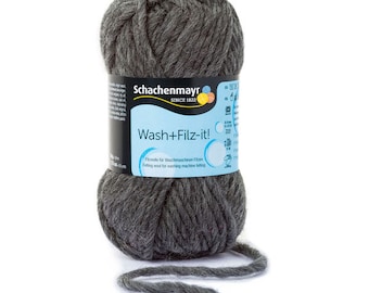 Schachenmayr Wash+Filz-it! Felting wool 50g 00020 (blanket) gray melange