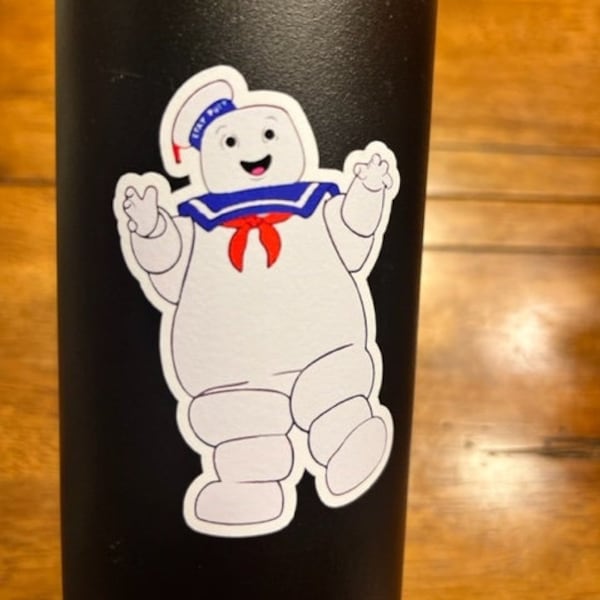 Fun Vinyl Sticker - Ghostbusters. Stay Puft. Waterproof Sticker Decal for Water Bottles, Laptop, Car Window. Upgraded Shipping on 5+ ordered