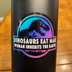 Fun Vinyl Sticker - Jurassic Park.  Waterproof & Laminated. Sticker Decal for Water Bottles, Laptop, Car. Upgraded Shipping on 5+ ordered