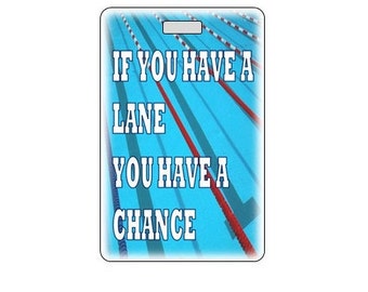 Personalized Swim Bag Tags.  Customize Swimmer Name. Made in USA. New Design.