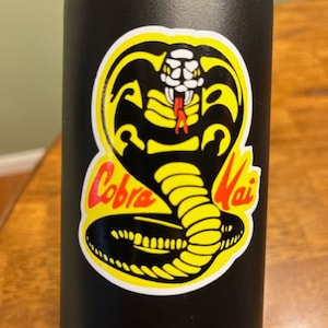 Fun Vinyl Sticker - Cobra Kai.  Waterproof & Laminated. Sticker Decal for Water Bottles, Laptop, Car. Upgraded Shipping on 5+ ordered