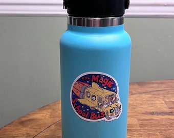 Fun Vinyl Sticker - Magic school bus.  Waterproof & Laminated. Sticker Decal for Water Bottles, Laptop, Car. Upgraded Shipping on 5+ ordered