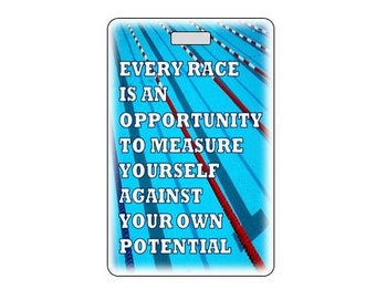 Personalized Swim Bag Tags.  Customize Swimmer Name. Made in USA. New Design.