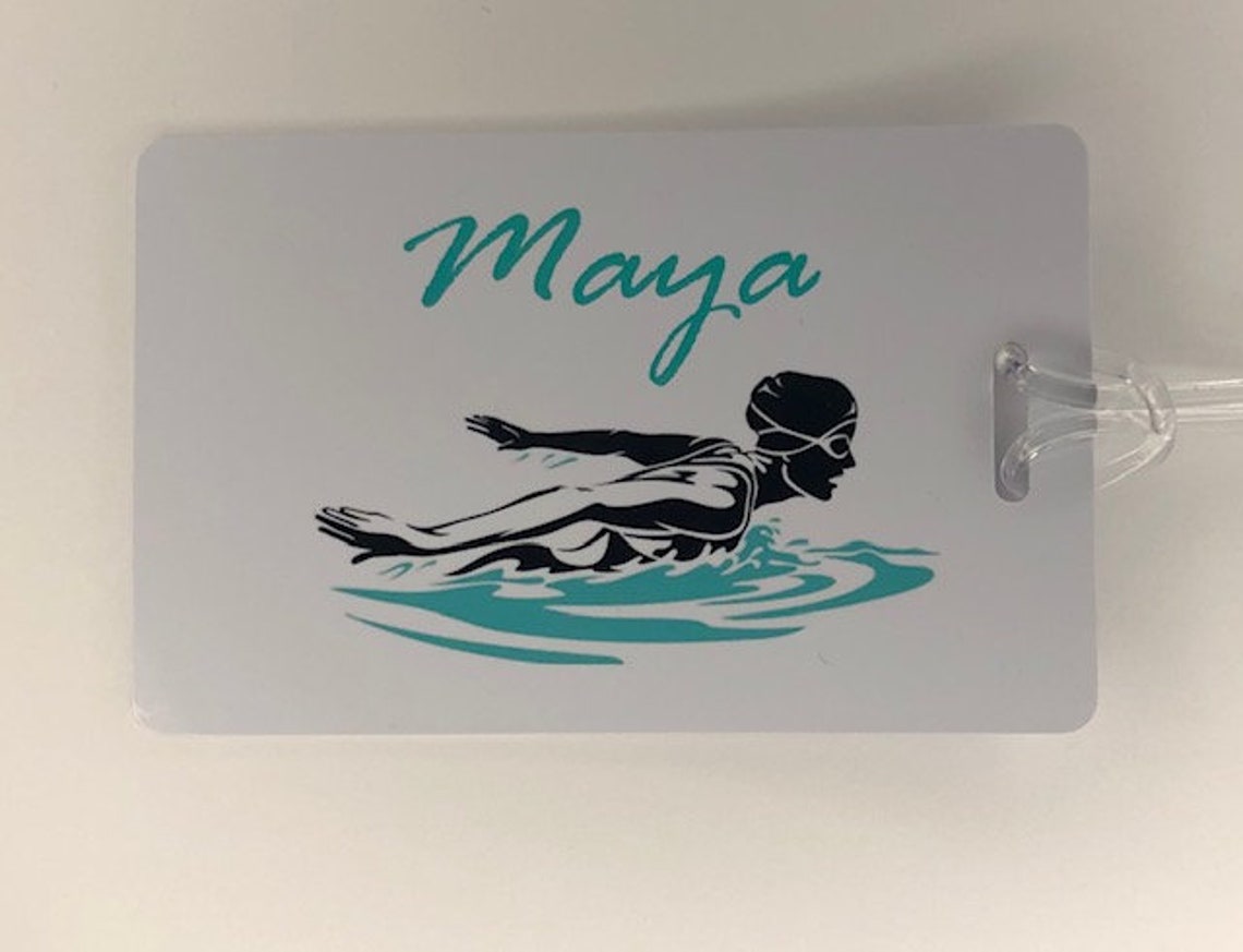 Swim Bag Tag. Customizable. Waterproof. Made in USA. Etsy