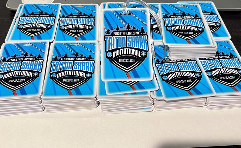 FULLY CUSTOMIZED Bag Tags, Over 25,000 Sold! Custom Bag Tags with Loop, Double Sided, Team Bag Tags, Sports Bag Tags, Swim Bag Tag. zdjęcie 14