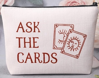 Ask The Cards Tarot Bag | Large Tarot or Oracle Bag | Cosmetic Bag | Zip Pouch| Crystal Storage | Witch Bag | Tarot Card Storage| Travel Bag