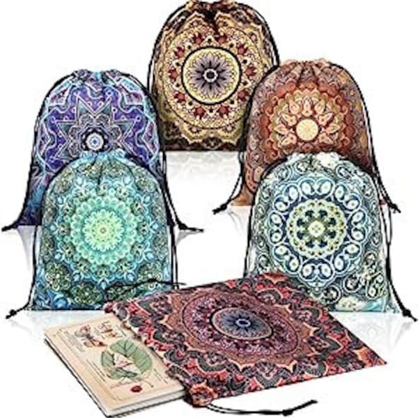 Set Of 6 Velvet Tarot Bags | Oracle Card Bag | Storage Bag | Crystal Bag | Keepsake Bag| Tarot Card Bag | Dice Bag | Altar Tools | Boho |