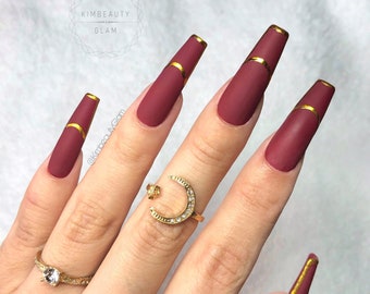 Gold Tipped | Press On Nails