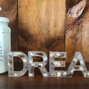Barattolo shabby chic e scritta in resina