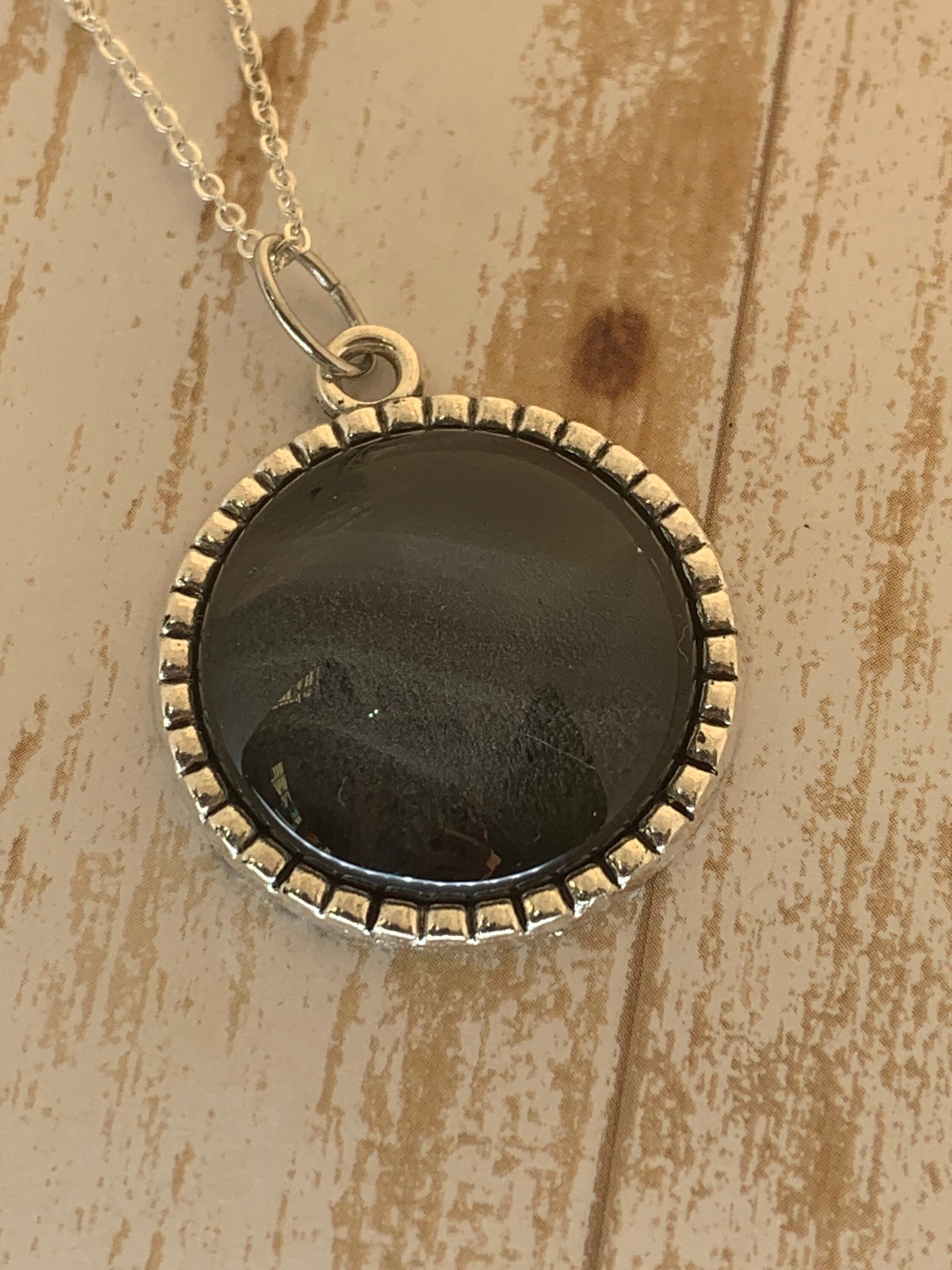 Unique Black Pendant Necklace for Women Silver Pendant Etsy