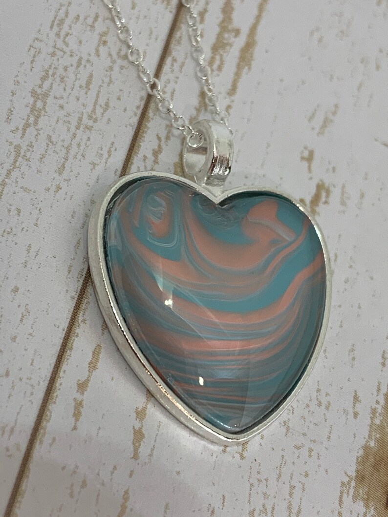 One of a Kind Jewelry Gift for Women Wearable Art Unique Heart Pendant Necklace for Women