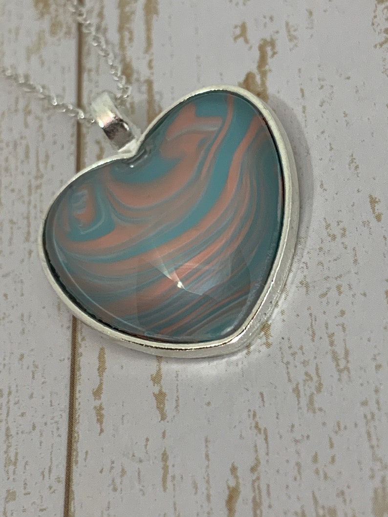 One of a Kind Jewelry Gift for Women Wearable Art Unique Heart Pendant Necklace for Women
