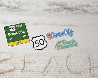 Ocean City, MD Sticker - Set of 3