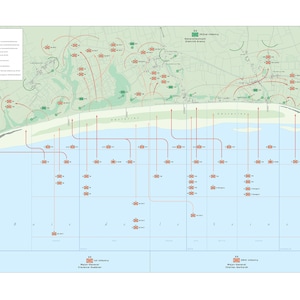 Omaha Beach Assault Karte D-Day Landungen Betrieb Overloren 6 Juni 1944 - US 1stInfanterie Abteilung US 29