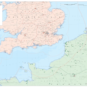 Luftschlacht um England Karte 1940 Herunterladbare Jpeg
