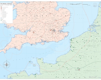 Battle of Britain Map 1940 Downloadable Jpeg
