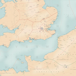 Mapa de plotagem da RAF da Batalha da Grã-Bretanha