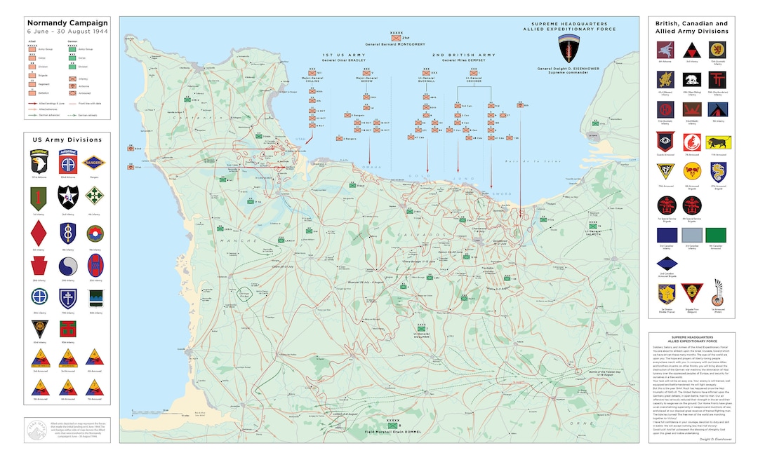 オーバーロード作戦とノルマンディー上陸作戦、1944年の地図