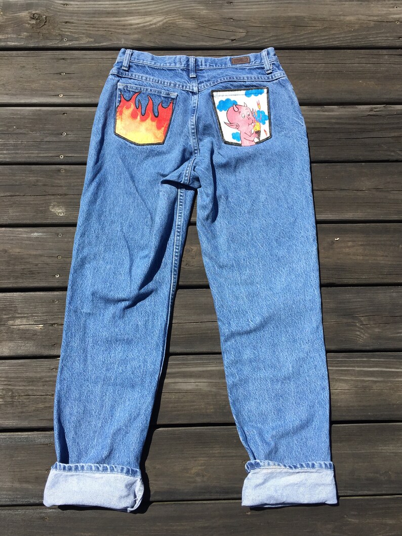 Custom Flame Jeans | Etsy