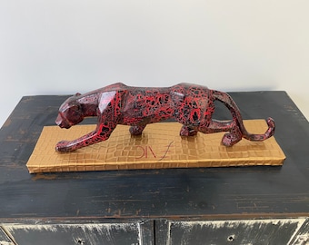 Red and black panther