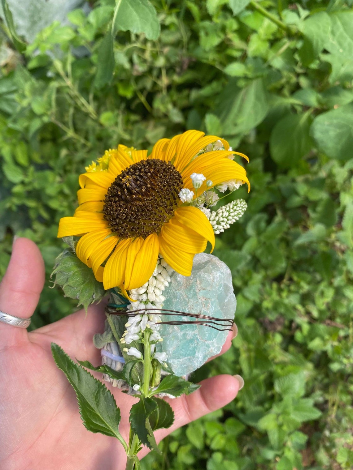 You Are My Sunshine Sunflower White Sage Smudge Stick W Palo Etsy