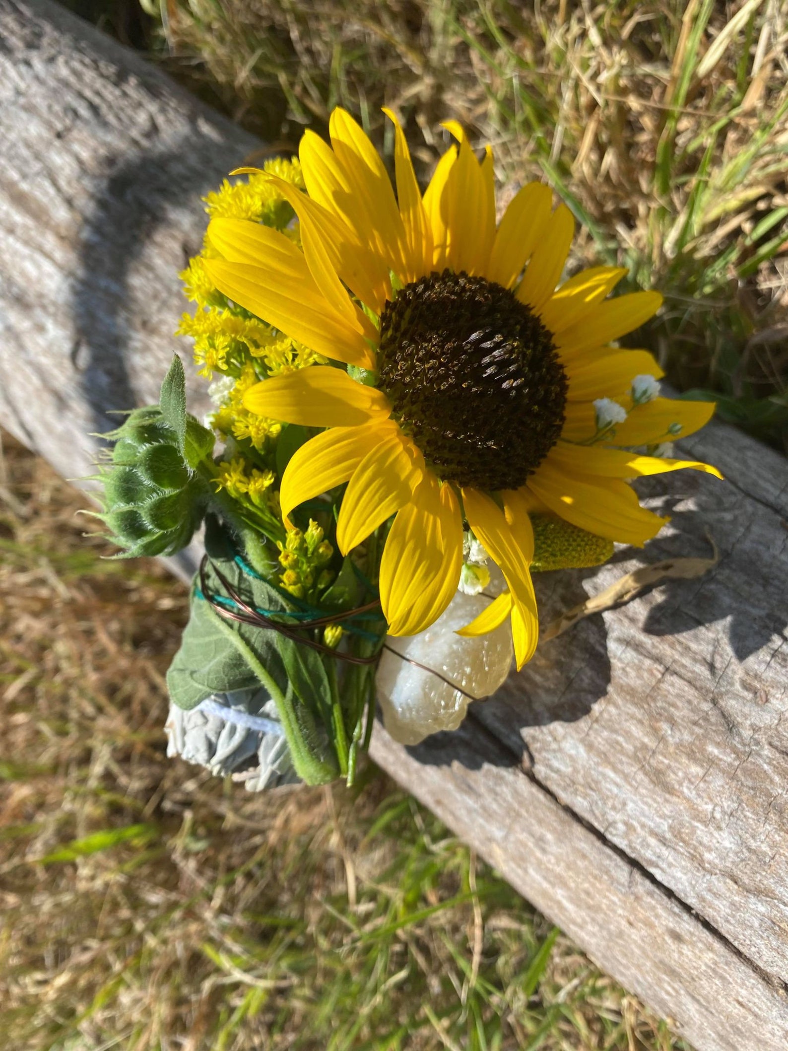 You Are My Sunshine Sunflower White Sage Smudge Stick W Palo Etsy