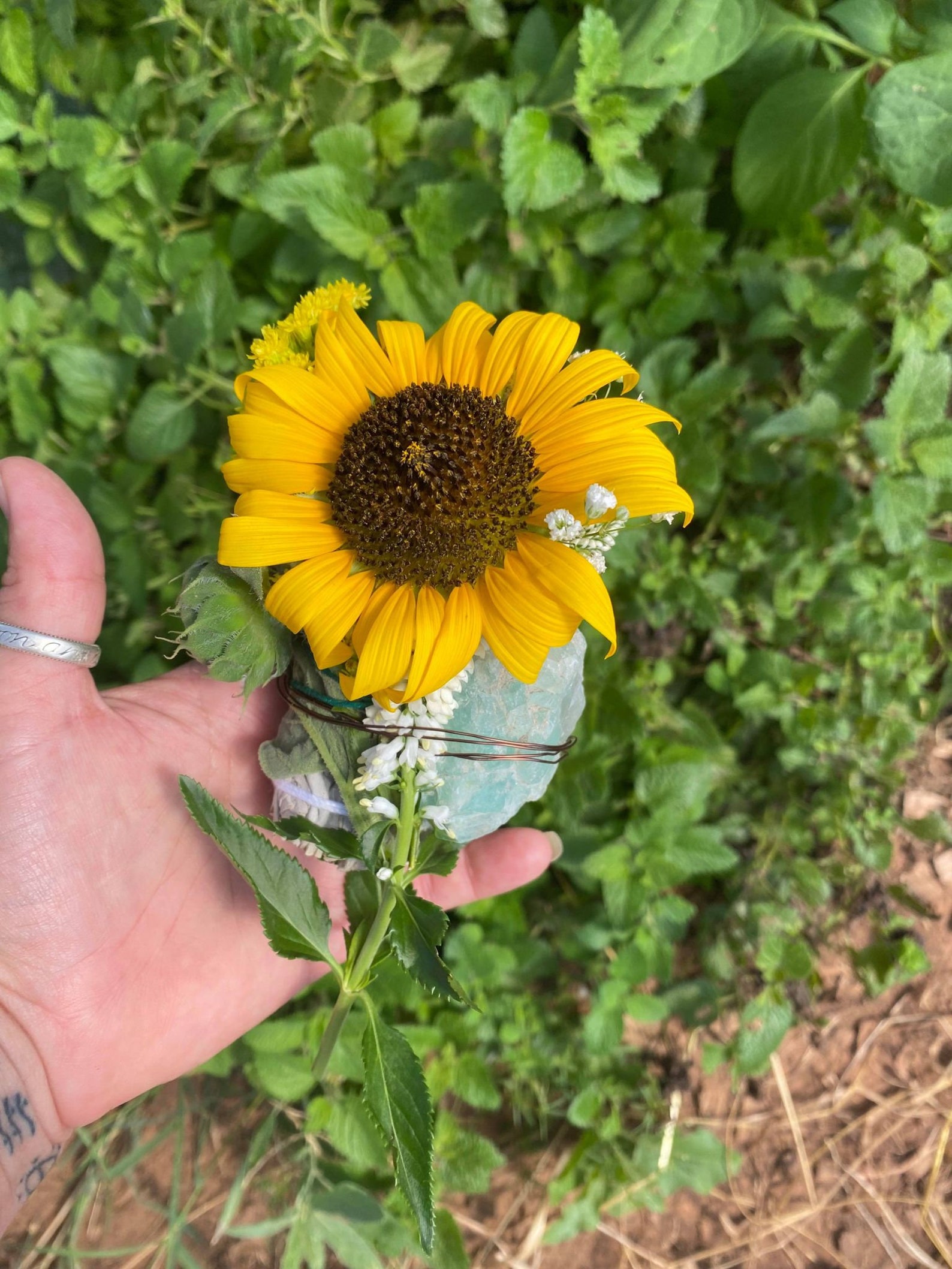 You Are My Sunshine Sunflower White Sage Smudge Stick W Palo Etsy
