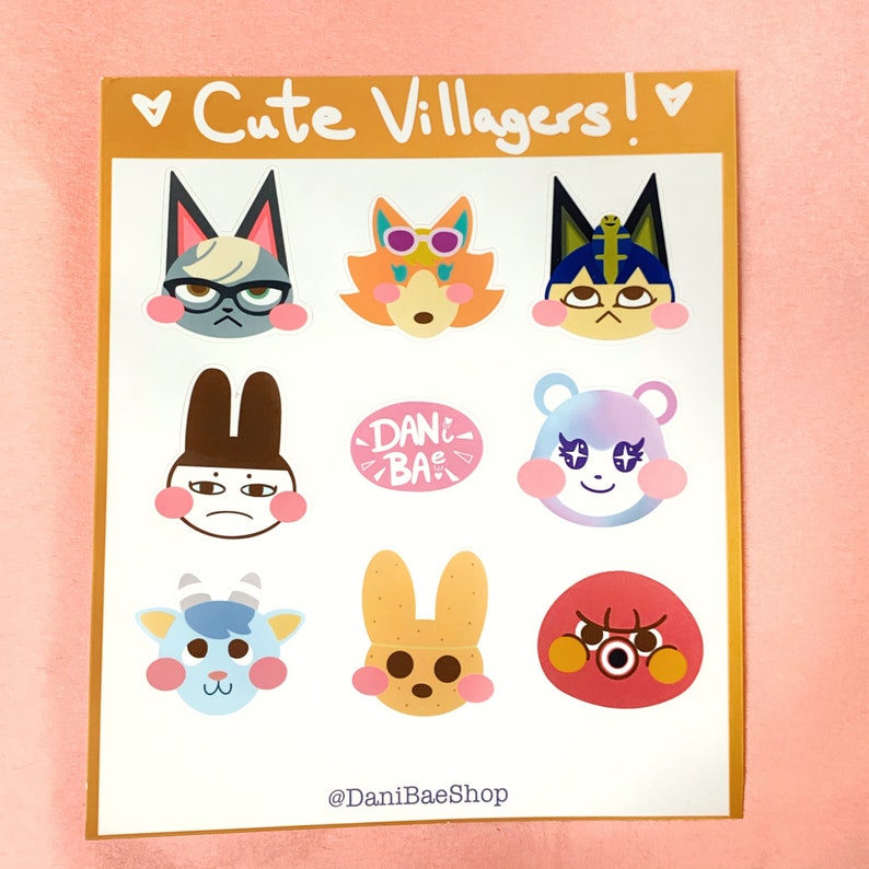Cute Animal Crossing Villager Sticker Sheets Kawaii ACNH | Etsy