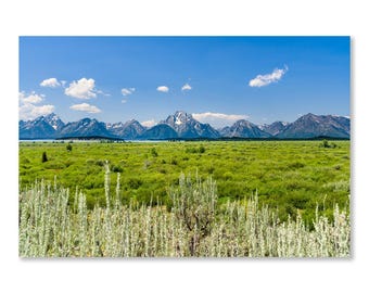 Grand Teton National Park Panoramic Photo Print: Mountain Range Wall Art