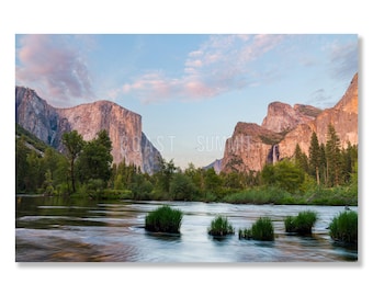 Yosemite Valley Sunset Print: Merced River, Bridalveil Fall Wall Art
