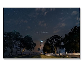 Marblehead Lighthouse Night Print: Lake Erie, Ohio Wall Art