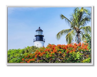 Key West Lighthouse Canvas Art: Royal Poinciana, Florida Keys