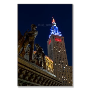 Cleveland, Ohio Terminal Tower and Public Square; Soldiers&#39; and Sailors&#39; Monument; wall art for living room, bedroom, office