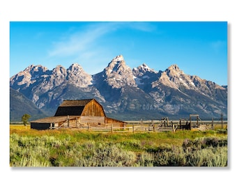 Iconic photo of the mountain west; Moulton Barn at Grand Teton National Park, Jacksonhole; wall art for living room, bedroom, office, cabin