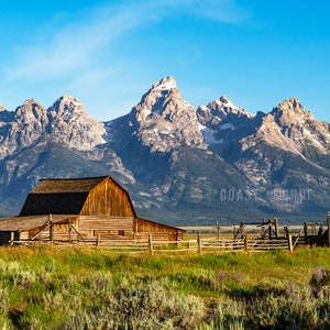 Iconic photo of the mountain west; Moulton Barn at Grand Teton National Park, Jacksonhole; wall art for living room, bedroom, office, cabin