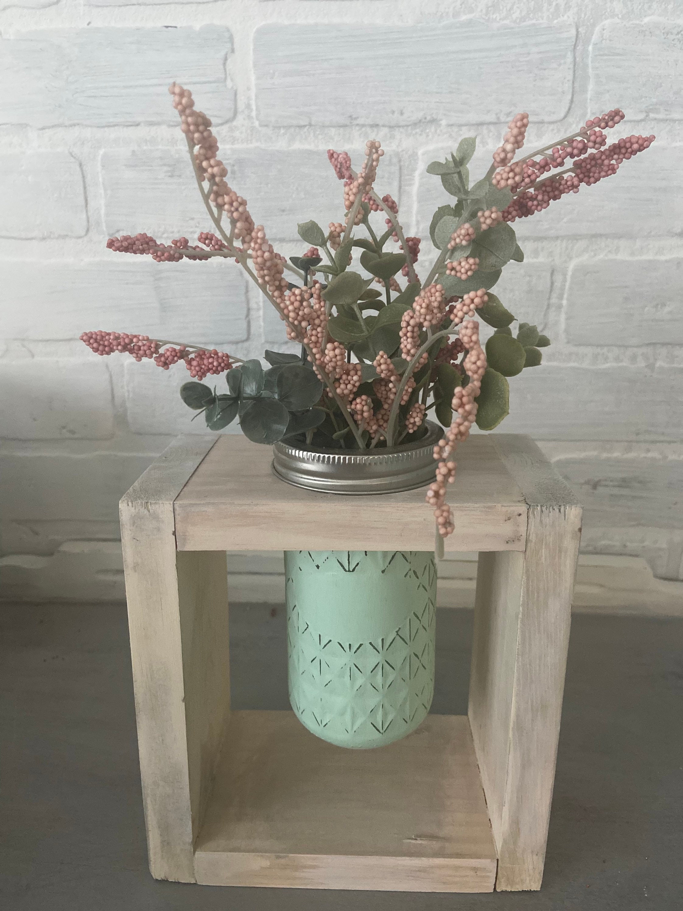 Wooden Mason Jar Vase Stand Vase Stand Wooden Stand Etsy