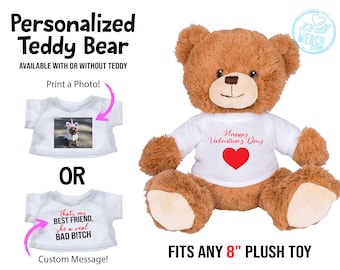 Personalised Name Custom Teddy Bear Any Text Birthday Xmas Baby Girl Boy Gift 