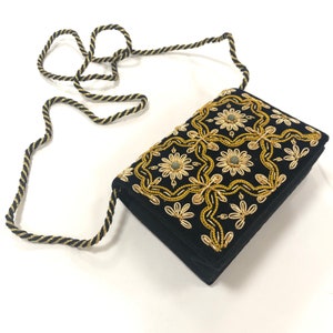 Velvet Evening Clutch/bag With Zardozi Embroidery, OOAK Statement
